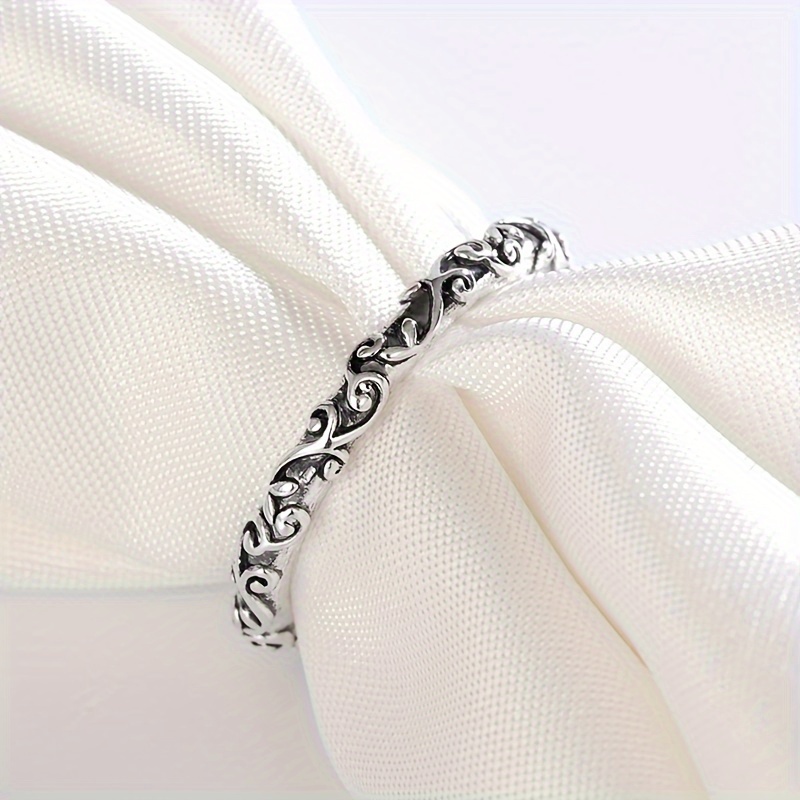 Women's Retro Carving Branches & Leaves Adjustable Ring, Bohemian Style